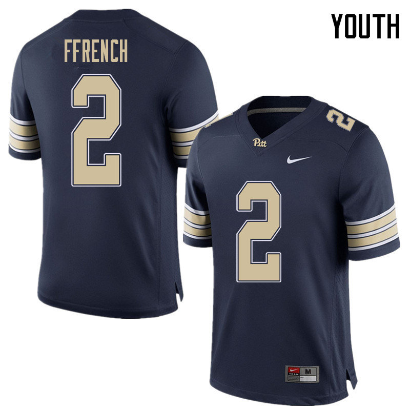 Youth #2 Maurice Ffrench Pittsburgh Panthers College Football Jerseys Sale-Home Blue